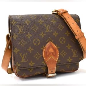 Louis Vuitton Monogram Cartes Cher MM Shoulder Bag M51253 Brown PVC Leather W...
